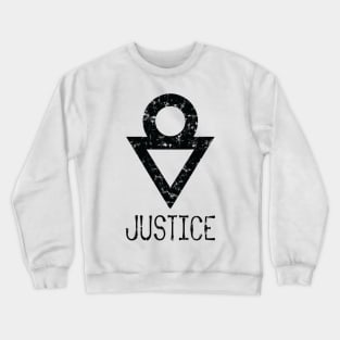 African Adinkra Symbols "Justice" Black Colour. Crewneck Sweatshirt